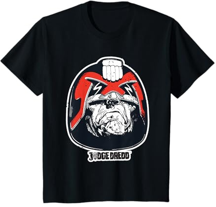 Bambino Judge Dredd Casco Classico 2000 AD Retro Comic Kids Maglietta