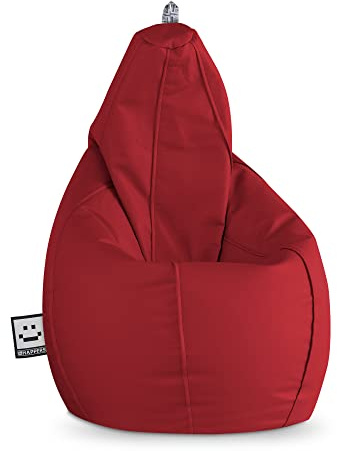 Pouf Poltrona Sacco con Imbottitura per Sedersi Grande Puff per Bambini Adulti Morbido Puffo Interno Bean Bag Chair Gigante per Salotto Lettura Granata XL