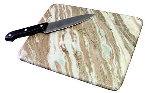 KLEO Marmor skärbräda skärbräda ostbricka köksapparat vin serveringstillbehör födelsedag årsdag företagspresent (22,86 cm x 30,48 cm - beige)