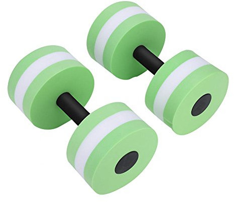 Aqua Hantel Wasser Hanteln Aquahanteln Wassergymnastik Dumbbells, 1 Paar EVA Schaum Fitness Aqua Dumbbells Wasser Float Bodybuilding Training Fitness Yoga Hantel Langhantel ersättning för Wasser Fitness Aquagym(Grün)