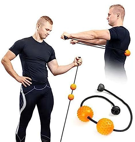 activelife - HighTrainer, Double Lacrosse Resistance Band and Balls Massager for Deep Tissue Massage, Gaming Accessory for Comfort, Stretching and Exercise for the Back, Neck and Shoulders