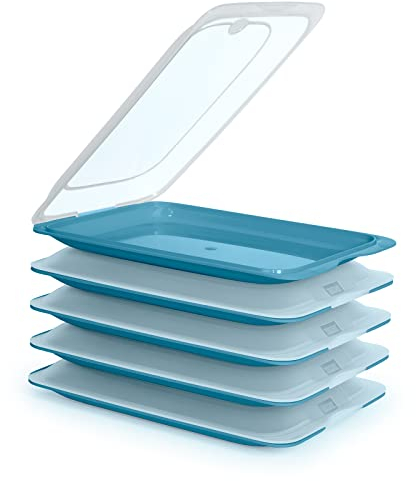 TATAY Fresh System - Hochwertige Aufschnitt-Boxen, Frischhaltedose für Aufschnitt. Optimale Aufbewahrung im Kühlschrank (5X Ocean)