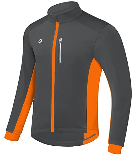 Przewalski Fahrradjacken für Herren Winter Thermo Laufjacke Winddicht Atmungsaktiv Reflektierend Softshell Windbreaker