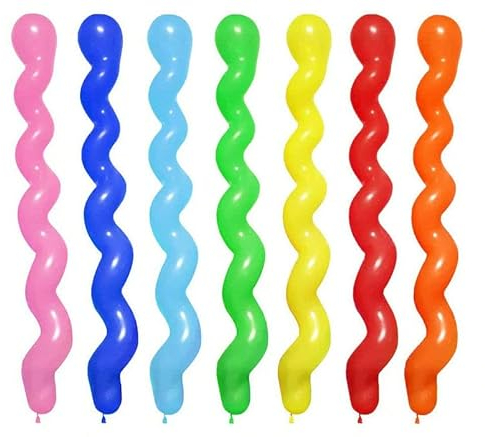 Modellierballons Ballons zum modellieren Spirale Spiralballons versch.Farben (10 Stück, Blau)