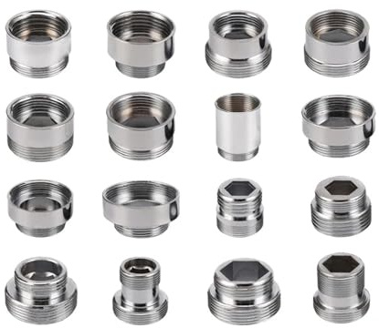 1pc Chrome Brass Caucet Aerator Adapter Man Kvinna M22 M24 G1 / 2 3/4 Rörbeslag Vattenrenare Tillbehör M16 18 20 28 (Size : F DN15-M22)