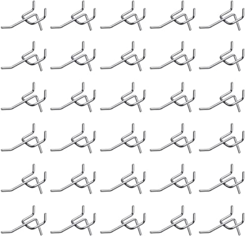 Meister Perforated Wall Hooks - Practical Set of 30-60 x 38 x 30 mm - 2 kg Load Capacity - 25 mm Prong Spacing - Made of Metal/Metal Hooks for Tool Wall/Tool Holder/Pegboard / 9079710