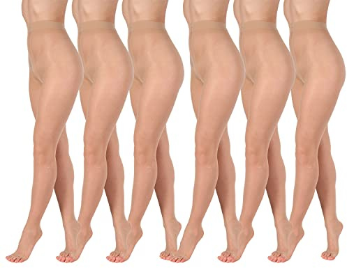 BANANALU 15 Den zehenfreie weiche Strumpfhose Toeless transparent Open Toe Toeless 15 Naturale 6er Set S