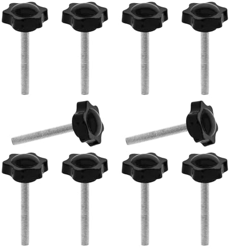 JJWNMLL 10 stücke M8*60mm Sechsecker Kunststoff Kopf Sternschraube, Sterngriffschraube,Gewinde Ersetzen Stern Hand,Handanfangschraube,mechanische Verriegelungsschraube