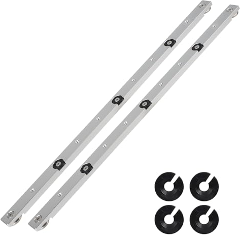 EFUTURETIME 2 x Mitre Bar in Lega di Alluminio, 9.5 x 19 x 450 mm, Barra T-Slot, Guida per Troncatrice in Alluminio per Seghe da Banco, Trapani da Banco, Seghe a Nastro, Falegnameria