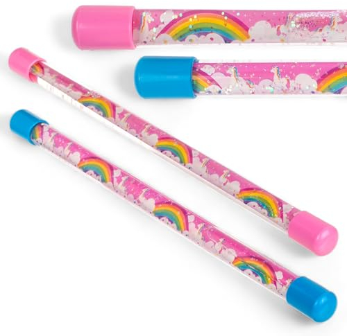 MIJOMA Einhorn-Zauberstab 2 Stück Set – Magischer Zauberstab mit Glitzer & Flüssigkeit, 31 cm – Perfektes Spielzeug für Kinder, Feen und Einhorn-Liebhaber