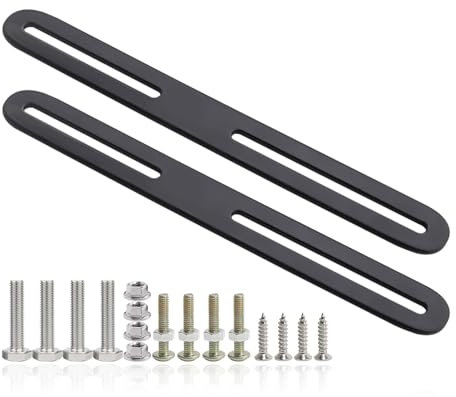 Lot de 2 kits de fixation pour boîte aux lettres de clôture, 280 x 24 mm, kit de fixation pour boîte aux lettres, clôtures ou portails, connecteurs plats en acier inoxydable pour la fixation de boîte