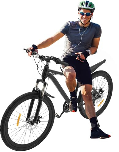 LENDISIY Mountainbike 26 tums cykel för pojkar, flickor, kvinnor och män – skivbroms – 21 växlar – ram kolstål MTB-cyklar lämpliga från 160–185 cm
