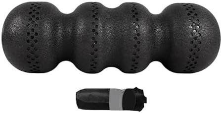 JAYIOLA Massage Ball Balle de Massage Double Peanut Rouleau de Massage Fitness Balle Fascia Stockage Portable Convient à La Pratique Sportive Ma, Noir 55 Degrés