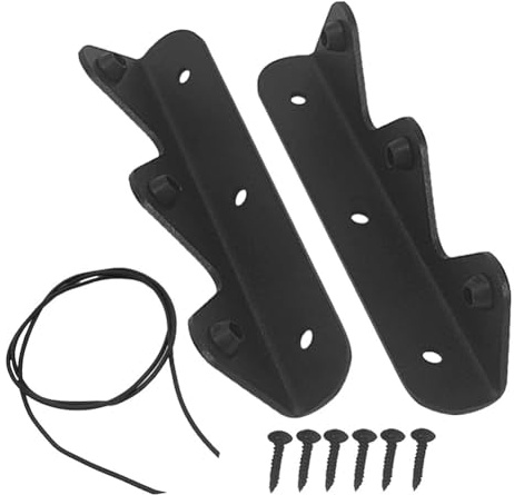 Kivivaka Corda di tensione per recinzioni per armadi da parete, per camper e barche, set di staffe in acciaio inossidabile e plastica, con corda da 10 m, 6 viti, 1 paio (nero)