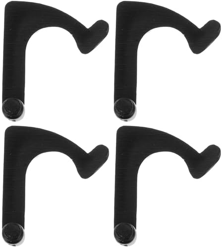 SOLUSTRE Fibbia per Braccio Giradischi Fermo Sicuro 4 Pezzi in Ferro Nero Design Elegante per Accessori Giradischi Vinile Compatibilità