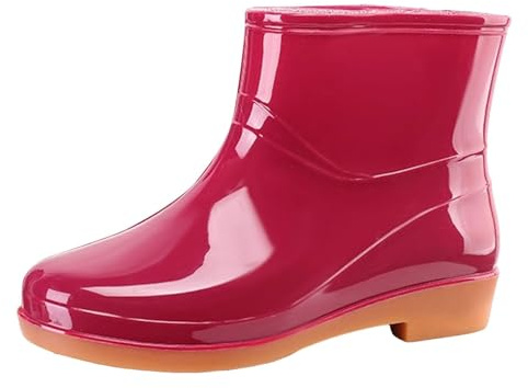Botas de lluvia para mujer 40, botas de goma ligeras para exteriores, antideslizantes, botas de lluvia, antideslizantes, zapatos de jardín, zapatos de goma de PVC, cómodos, zapatos de trabajo, botas