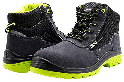 Bellota Hombre Bota de seguridad, Negro Verde, 41 EU