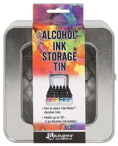 Ranger Tim Holtz TAC58618 Alcohol Ink Storage Tin, Synthetic Material, Grey, 16 x 15.4 x 8 cm