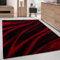 Carpettex Teppich Wohnzimmer Kurzflor 80 x 150 cm Läufer Flur Teppich Modern Abstrakt Wellen Design Rot - Teppich Bettvorleger Schlafzimmer Weich Flauschig Waschbar Küchenläufer - Esszimmer Teppiche