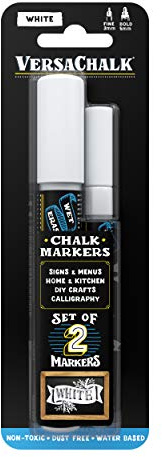 VersaChalk White Liquid Chalk Markers, Setof 2 Combo Set