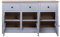 Festnight Sideboard Kommode Beistellschrank Mehrzweckschrank Anrichte Schrank 135 x 40 x 80 cm Massivholz Panama-Kiefer Grau