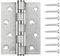 WELLOCKS Door Hinge 4x3 Inches (10cmx7.5cm) 3 Pack Stainless Steel 304, 3mm Thick Ball Bearing Door Hinges Quiet and Smooth Brushed Silver Perfect for Heavy Door (D040)