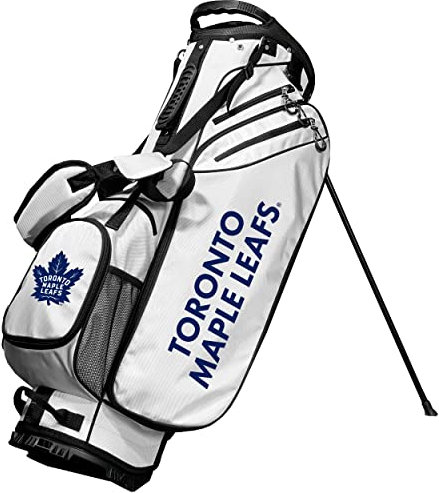 Team Golf NHL Toronto Maple Leafs Birdie Golf Stand Bag, Lightweight, 14-Way Club Divider, Spring Action Stand, Insulated Cooler Pocket, Velcro Glove and Umbrella Holder & Padded Handles