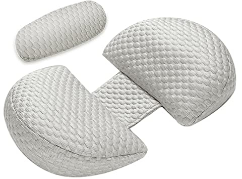 ShowyLive Schwangerschaftskeilkissen zum Schlafen Mutterschaft Körperkissen für Schwangere mit abnehmbarem waschbarem Bezug, Unterstützung für Rücken, Hüften, Beine (Grau)