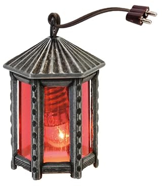 FADEDA Lantern Metal Red Hexagonal Height 5 cm Hand Painted Detailed Nativity Figures Christmas Table Decoration Nativity Accessories