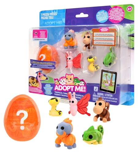 Adopta Me! Multipack de Mascotas en Tropics - Animal Sorprise - Mejor Juego en Línea - Código Exclusivo del Artículo Virtual Incluido