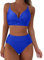MKIUHNJ Bikini Damen Set Damen-Bikini mit hoher Taille, sexy Push-up-Zweiteiler-Badeanzug, Vintage-Badeanzug, Zweiteiliger Retro-Bikini-Set mit gerüschtem Print Badeanzüge Beachwear Schwimmanzug