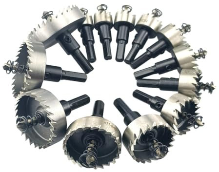 13 st 16-53 mm HSS hålsågssats Höghastighets stålborrkrona för metalllegering Rostfritt stål träskärverktyg, 16,53 mm 13 st.