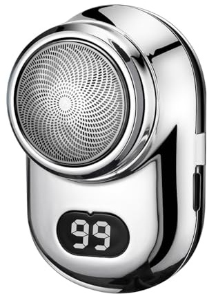 Mini afeitadora eléctrica con espejo retrovisor, afeitadora portátil USB con pantalla digital, afeitadora en seco y húmedo para hombre y mujer