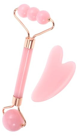 Healvian Gesichtsroller Und Gua Sha Set Mit Massagewerkzeugen Aus Jade Und Edelstahl Für Hautpflege Gesichtsformung Muskelkratzen Handmassagegerät