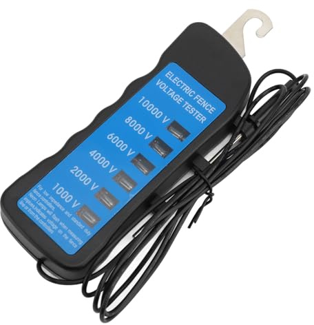 Tester di Tensione Digitale per Recinzione Elettrica, Rilevatore di Guasti Portatile da 12 KV e Localizzatore, Voltmetro per Recinzione, Risoluzione dei Problemi con 8 Indicatori