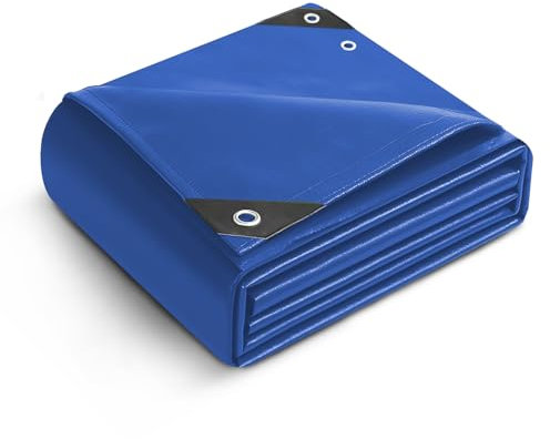 Keplin 2x3m Waterproof Tarpaulin Cover Sheet 70gsm - Heavy Duty, Mould-Resistant, Easy to Wash - PE Material, Reinforced Edges with Metal Eyelets - Ideal for Indoor and Outdoor Protection- Blue
