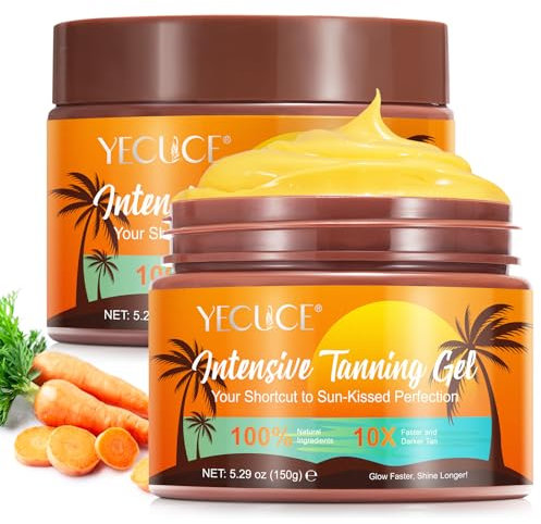Gel Abbronzante 150g, Crema Abbronzante Intensiva, abbronzatura rapida, gel abbronzante per carote, autoabbronzatura, gel per viso e corpi, per la perfezione baciata al sole