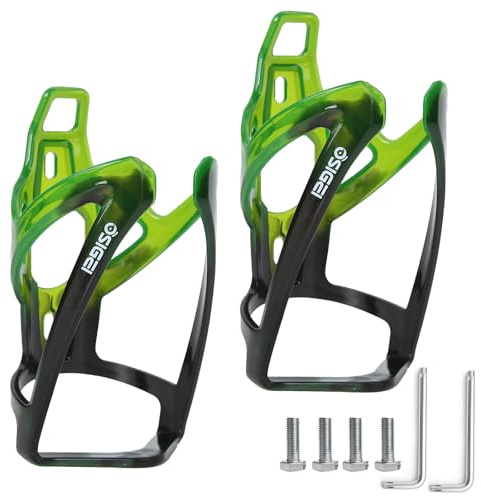 OSIGEI Flaskhållare cykel uppdaterad version dryckeshållare 35 g lätt vattenflaska hållare färg toning dryckhållare cykel för MTB och vägcyklar (svart grön x 2)