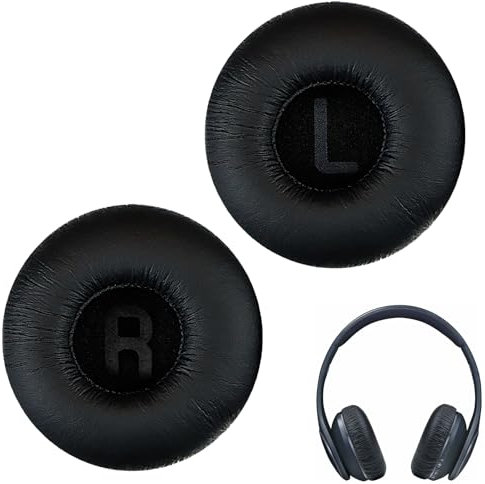 Huybaa Almohadillas Auriculares Compatibles con JBL T500BT T450BT Tune 510BT - Negro, 2PCS Almohadillas de Repuesto, Esponja Suave y Cuero PU