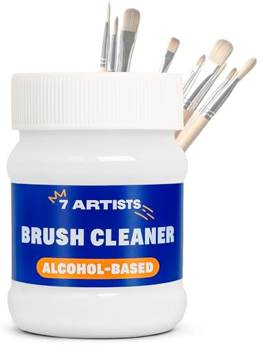 7 Artists Pulitore Pennelli per Dipingere Pittura Acrilica 230 ml – Solvente per Pulizia Pennelli | Diluente Acrilico per Vernice | Liquido Detergente/Acquaragia per Pulisci Pittura