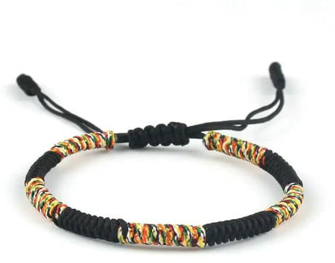 GLDFW Lyckligt armband unisex flätad justerbar kung kong knut röd sträng armband män kvinnor par
