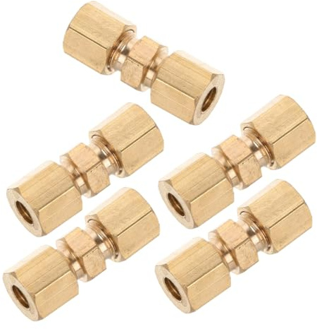 OSOLADY Raccords de Compression en Laiton pour Conduites de Frein 3/16 M10, Lot de 5 Pièces, Compatibles Système Frein à Évasement Inversé Sae, Connecteurs Robustes pour Réparation