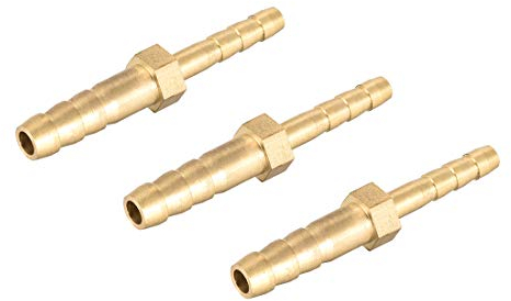 sourcing map Reduzierstück aus Messing, gerade, passend für Schlauch-ID 6 mm auf 4 mm, 3 Stück