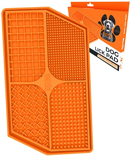 Mighty Paw Interactive Dog Lick Pad | Anxiety Relief, Dishwasher Safe, 4 Textures. Great for Dental Health. Dog Enrichment Toys for Medium Dogs, Lick Mat for Dogs Large Breed