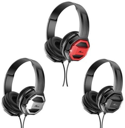 Hongu Cuffie Stereo cablate sovrauricolari con Microfono Jack 3,5mm Cavo Bass Gaming