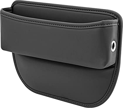 Aufbewahrungsbox für Autositze, Autositz Gap Organizer Storage Box Auto Mittelkonsole, Auto Zubehör Vordersitzen Seitentasche Car Seat Leder Aufbewahrung Tasche für Kleinigkeiten, Handys (Schwarz)