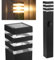 Lumiled Wegeleuchte Außen Pollerleuchte Außenstehleuchte Stehlampe Außenleuchte mit Steckdose Gartenleuchte Wegelampe Stromsäule 60cm IP44 schwarz spritzwasserdicht Aluminium E27 Fassung max 13W