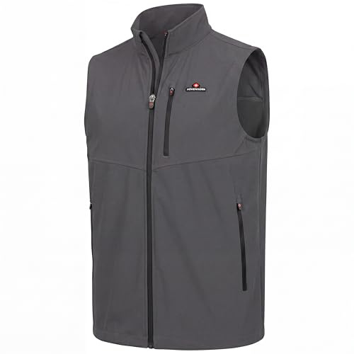 Höhenhorn Allalin - Chaleco Softshell para hombre, para exteriores, para correr, gris, 3XL