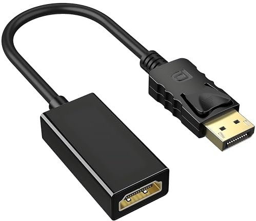 4K DisplayPort to HDMI Adapter- DP Male to HDMI Female Cable-Gold Plated Display Port to HDMI Monitor Converter -DP to HDMI Connector Compatible with Computer, Desktop, Laptop, PC, Projector