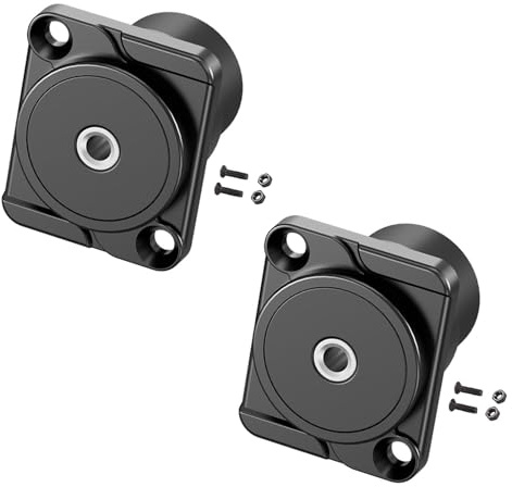 PENGLIN 2 Stück D-TYP TRS 3.5mm Stereo Panel Montage Adapter,Einbaubuchse Durchgang Anschluss für Kopfhörer, Smartphones und Audiogeräte